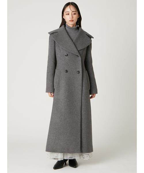 FRAY I.D（フレイアイディー）の「ビッグカラーウールコート（ダッフルコート・レディース・ブルー/グレー/ブラウン・1/0）」の17枚目の写真