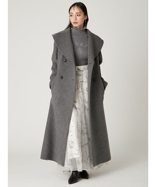 FRAY I.D（フレイアイディー）の「ビッグカラーウールコート（ダッフルコート・レディース・ブルー/グレー/ブラウン・1/0）」の19枚目の写真