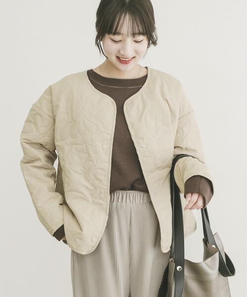 セール】ノーカラー中綿ブルゾン（ノーカラージャケット）｜ITEMS