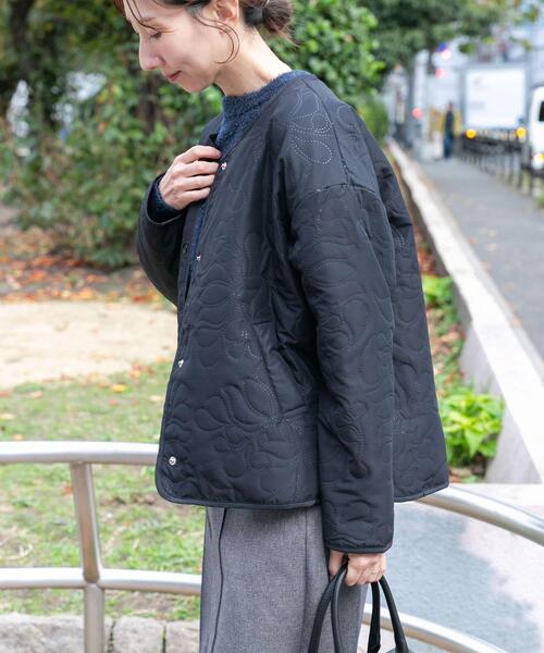 ノーカラー中綿ブルゾン（ノーカラージャケット）｜ITEMS