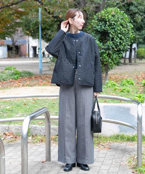 ノーカラー中綿ブルゾン（ノーカラージャケット）｜ITEMS