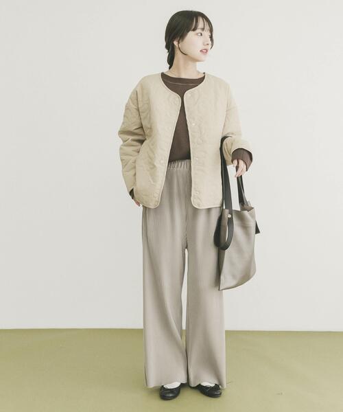 セール】ノーカラー中綿ブルゾン（ノーカラージャケット）｜ITEMS