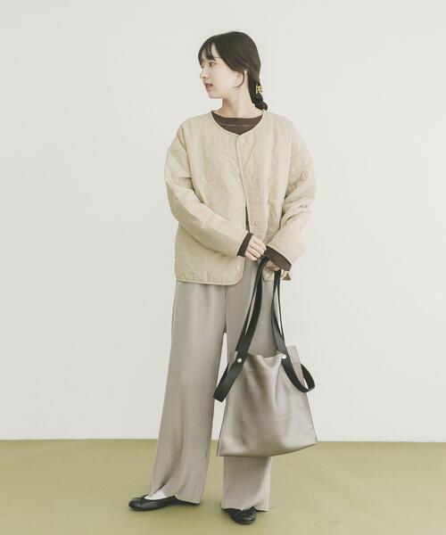 セール】ノーカラー中綿ブルゾン（ノーカラージャケット）｜ITEMS