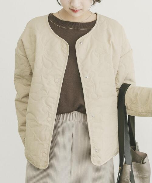 セール】ノーカラー中綿ブルゾン（ノーカラージャケット）｜ITEMS