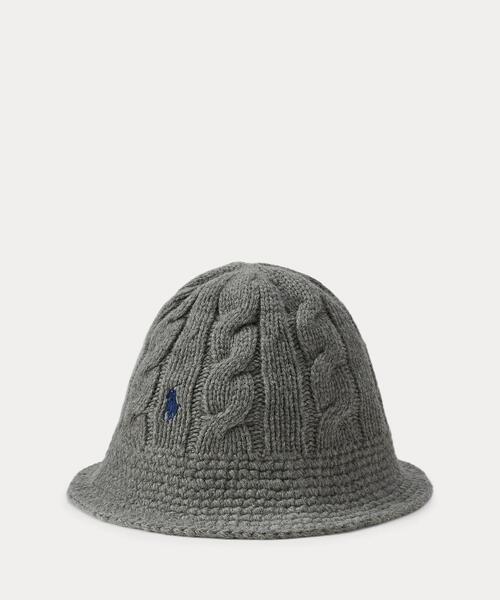 ケーブルニット ウールブレンド バケット ハット（ハット）｜POLO
