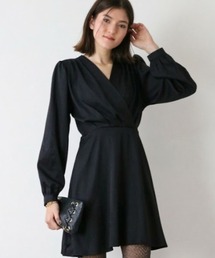 ハイウエスト カシュクールミニドレス