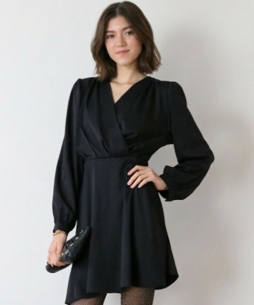 gossip!ロサンゼルス(ゴシップロサンゼルス)の「ハイウエスト カシュクールミニドレス(ドレス・レディース・ブラック/ブラウン・FREE)」の18枚目の写真