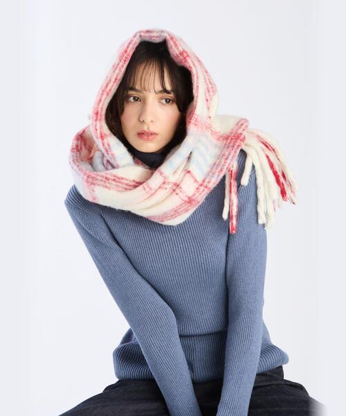 To b. by agnes b.(トゥービーバイアニエスベー)の「チェック マフラー(マフラー・レディース・レッド・FREE)」の8枚目の写真