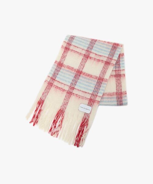 To b. by agnes b.(トゥービーバイアニエスベー)の「チェック マフラー(マフラー・レディース・レッド・FREE)」の12枚目の写真