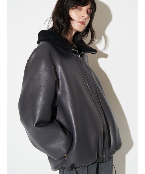 2WAYボアフェイクレザーコート（その他アウター）｜ELENDEEK（エレン