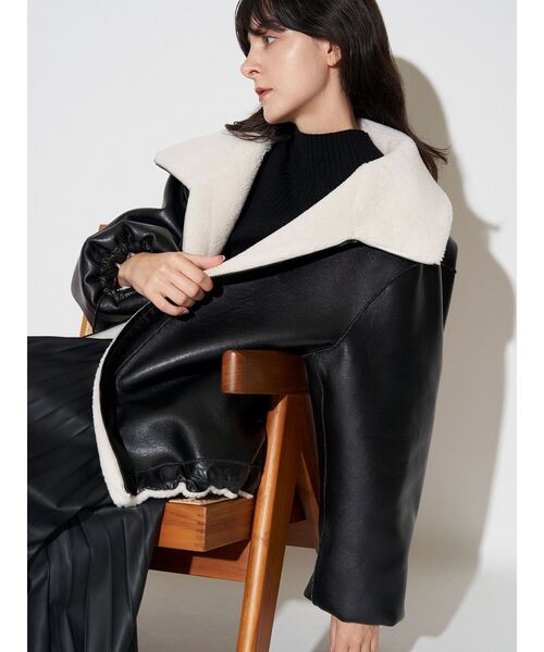2WAYボアフェイクレザーコート（その他アウター）｜ELENDEEK（エレン