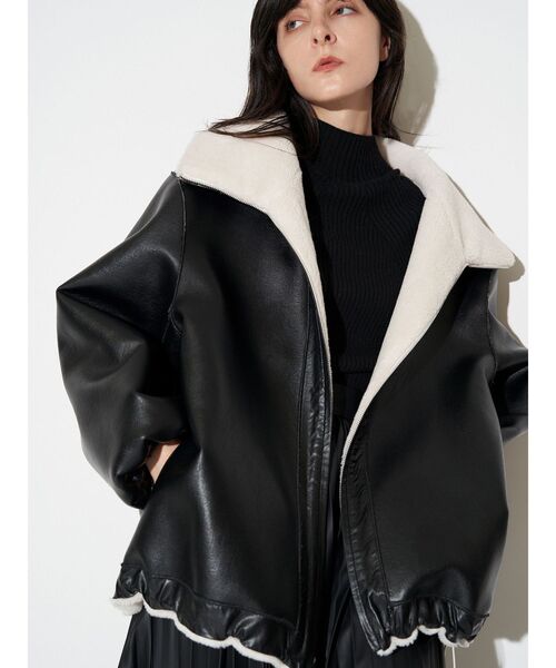2WAYボアフェイクレザーコート（その他アウター）｜ELENDEEK（エレン