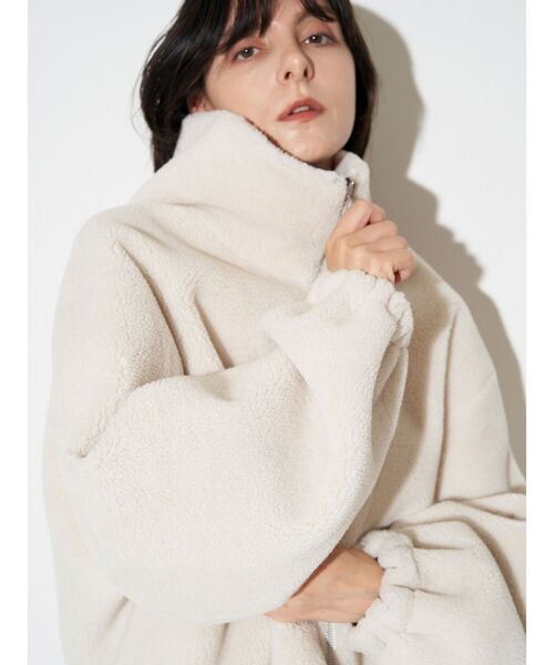 エレンディーク　コート　サイズ02 黒 ELENDEEK ノーカラーコート コート フォルムショートウールコート