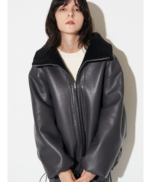 2WAYボアフェイクレザーコート（その他アウター）｜ELENDEEK（エレン