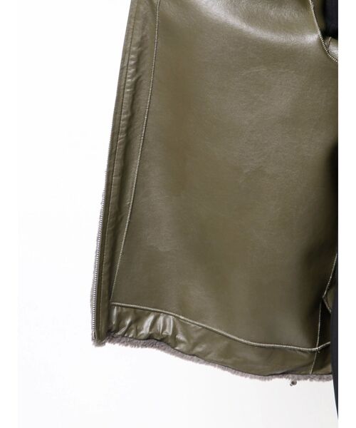 ELENDEEK（エレンディーク）の「2WAYボアフェイクレザーコート（その他アウター・レディース・グレー/オフホワイト/ブラック・02/01）」の14枚目の写真