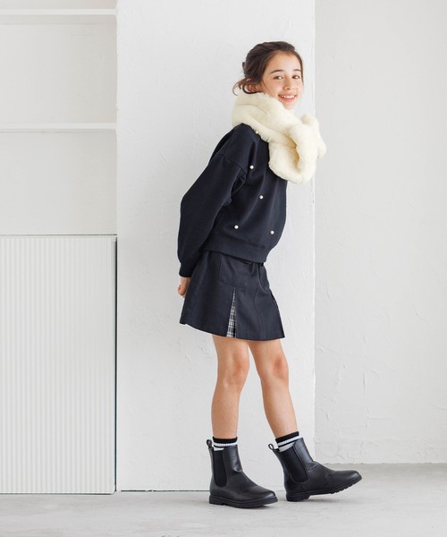 coca（coca）（コカ）の「【WEB限定セール】キッズ　フェイクファーリボンティペット（マフラー・キッズ・アイボリー/ピンク・ONE SIZE）」の9枚目の写真
