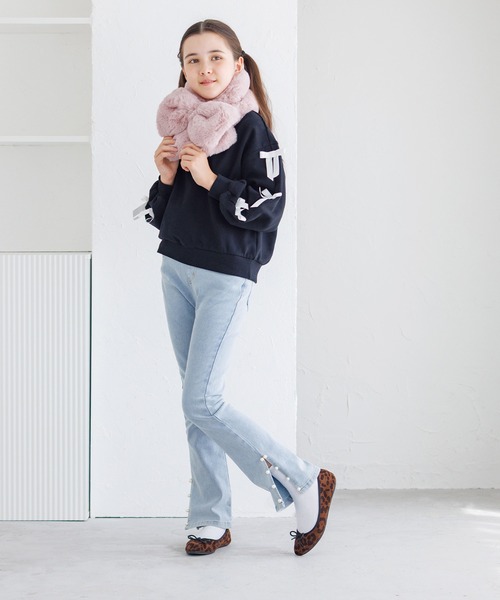 coca（coca）（コカ）の「【WEB限定セール】キッズ　フェイクファーリボンティペット（マフラー・キッズ・アイボリー/ピンク・ONE SIZE）」の12枚目の写真