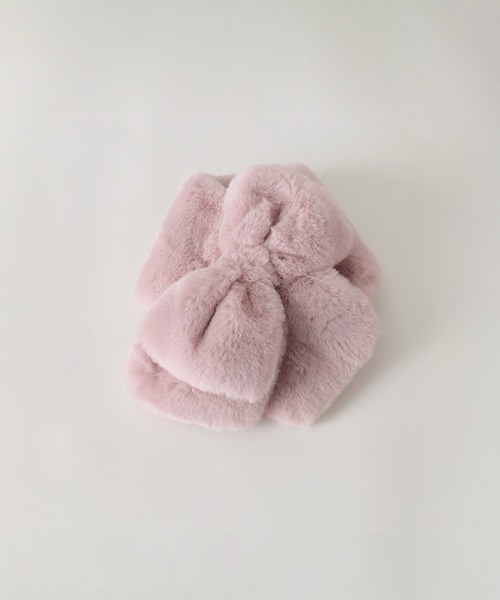 coca（coca）（コカ）の「【WEB限定セール】キッズ　フェイクファーリボンティペット（マフラー・キッズ・アイボリー/ピンク・ONE SIZE）」の20枚目の写真