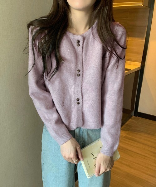 ReRe(リリ)の「ショート丈ボタン付きニットトップス(ニット/セーター・レディース・ワインレッド/ピンク/パープル/ベージュ/ブラック・FREE)」の17枚目の写真
