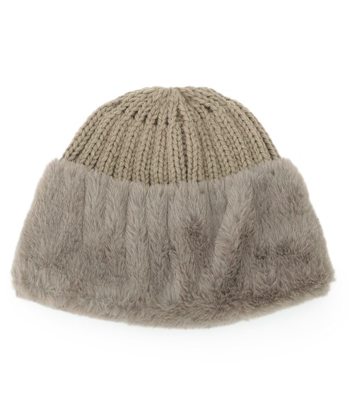 ITS'DEMO（イッツデモ）の「ファートーク風ニットワッチ（ニットキャップ/ビーニー・レディース・ナチュラル/ライトグレー/ブラック・00）」の6枚目の写真