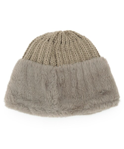 ITS'DEMO（イッツデモ）の「ファートーク風ニットワッチ（ニットキャップ/ビーニー・レディース・ナチュラル/ライトグレー/ブラック・00）」の7枚目の写真