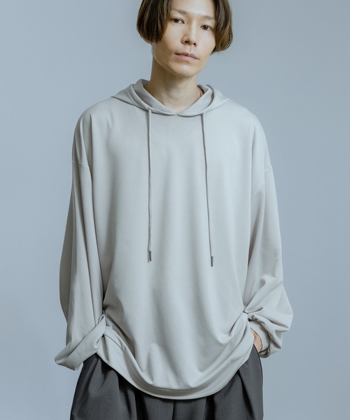 Crownor(クラウノアー)の「オーバーサイズ 長袖パーカー(パーカー・メンズ・モカ/パープル/ライトグレー/ブルーグレー/ブラック・LARGE/MEDIUM)」の3枚目の写真
