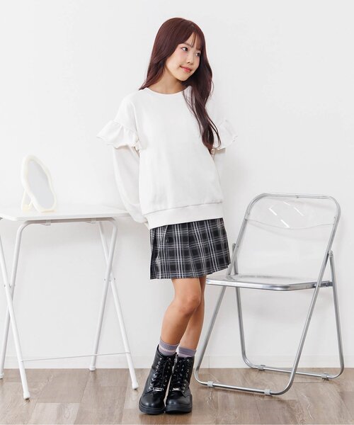 algy（アルジー）の「【セレモニー対応】ベルト付きスカパン（スカート・キッズ・ブラウン/グレー/ブラック・XX-SMALL/X-SMALL/MEDIUM/SMALL）」の6枚目の写真