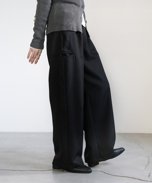 select MOCA(セレクトモカ)の「サイドポケットストレートスラックスパンツ(スラックス・レディース・ブラック/チャコールグレー・MEDIUM/LARGE)」の17枚目の写真