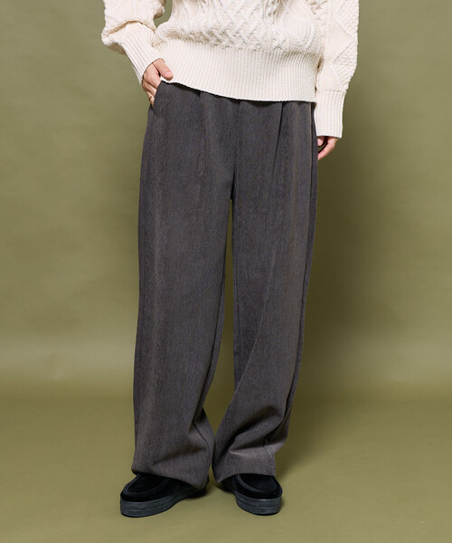 FREAK'S STORE（フリークスストア）の「ベロアライク コーデュロイ イージーパンツ（その他パンツ・レディース・ネイビー/ブラウン/オフホワイト/チャコールグレー・SMALL/MEDIUM）」の12枚目の写真