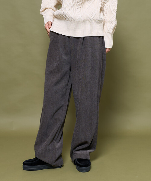 FREAK'S STORE（フリークスストア）の「ベロアライク コーデュロイ イージーパンツ（その他パンツ・レディース・ネイビー/ブラウン/オフホワイト/チャコールグレー・SMALL/MEDIUM）」の13枚目の写真