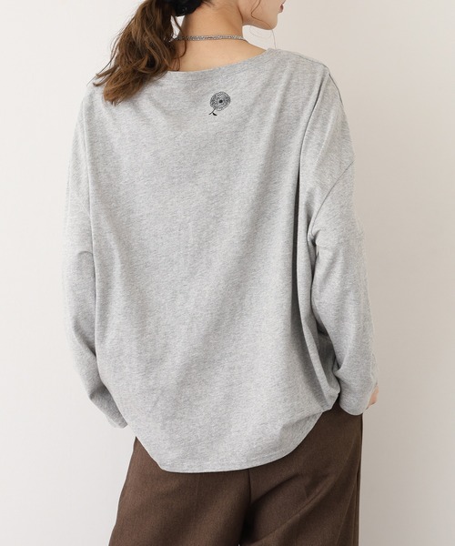 BARNDOOR(バーンドア)の「20天竺花フリルドルマンロンT 長袖(Tシャツ/カットソー・レディース・杢グレー/ブラック/アイボリー・FREE)」の18枚目の写真