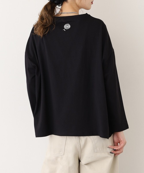 BARNDOOR(バーンドア)の「20天竺花フリルドルマンロンT 長袖(Tシャツ/カットソー・レディース・杢グレー/ブラック/アイボリー・FREE)」の12枚目の写真