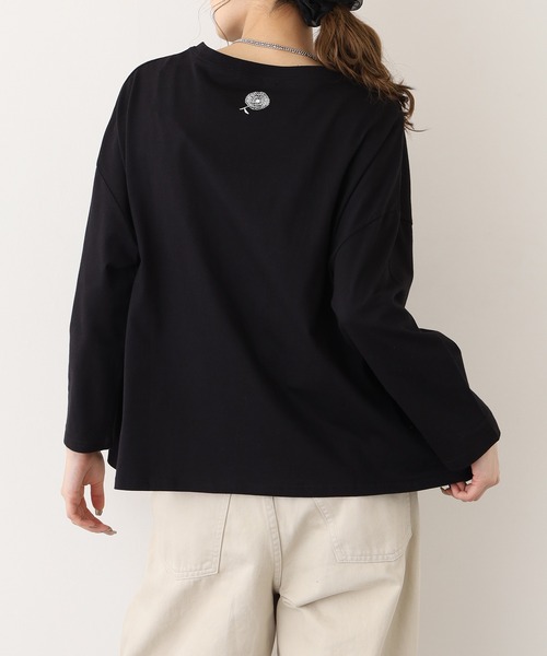 BARNDOOR(バーンドア)の「20天竺花フリルドルマンロンT 長袖(Tシャツ/カットソー・レディース・杢グレー/ブラック/アイボリー・FREE)」の13枚目の写真