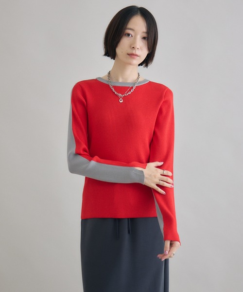 Paradise Picnic(パラダイスピクニック)の「SUGAR ROSE 前後2WAY配色ニット(ニット/セーター・レディース・ブルー/グレー/ベージュ・FREE)」の18枚目の写真