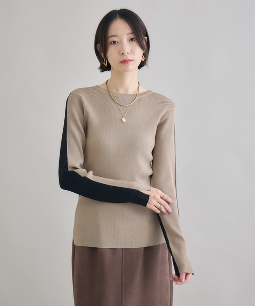 Paradise Picnic(パラダイスピクニック)の「SUGAR ROSE 前後2WAY配色ニット(ニット/セーター・レディース・ブルー/グレー/ベージュ・FREE)」の13枚目の写真