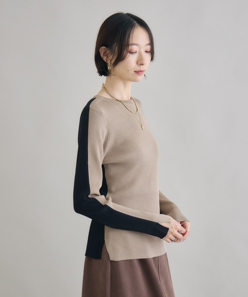 Paradise Picnic(パラダイスピクニック)の「SUGAR ROSE 前後2WAY配色ニット(ニット/セーター・レディース・ブルー/グレー/ベージュ・FREE)」の14枚目の写真