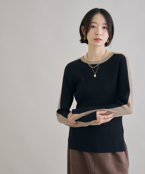 Paradise Picnic(パラダイスピクニック)の「SUGAR ROSE 前後2WAY配色ニット(ニット/セーター・レディース・ブルー/グレー/ベージュ・FREE)」の16枚目の写真