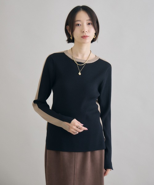 Paradise Picnic(パラダイスピクニック)の「SUGAR ROSE 前後2WAY配色ニット(ニット/セーター・レディース・ブルー/グレー/ベージュ・FREE)」の17枚目の写真