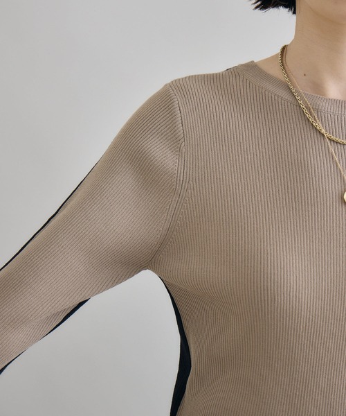 Paradise Picnic(パラダイスピクニック)の「SUGAR ROSE 前後2WAY配色ニット(ニット/セーター・レディース・ブルー/グレー/ベージュ・FREE)」の6枚目の写真