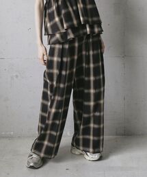 GARAGE OF GOOD CLOTHING | 【日本製】オンブレチェック２タックワイドパンツ(その他パンツ)