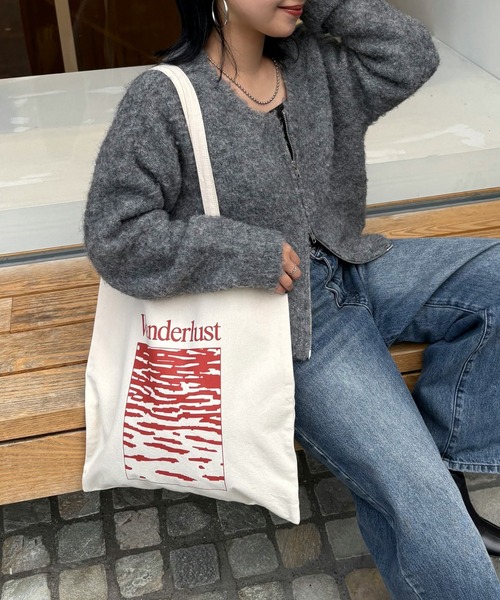 COLONY 2139(コロニートゥーワンスリーナイン)の「キャンバストートバッグ(トートバッグ・レディース・ブルー/グレー/アイボリー/ピンク/ホワイト/オレンジ・FREE)」の3枚目の写真