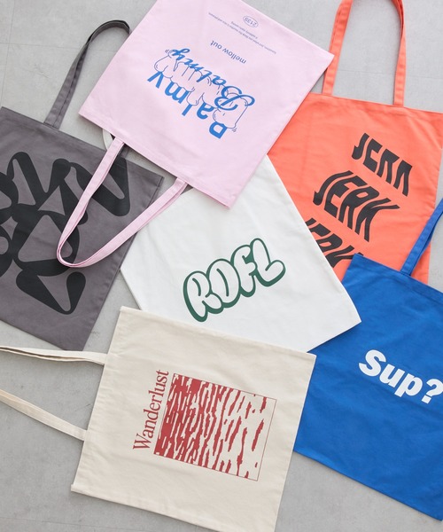 COLONY 2139(コロニートゥーワンスリーナイン)の「キャンバストートバッグ(トートバッグ・レディース・ブルー/グレー/アイボリー/ピンク/ホワイト/オレンジ・FREE)」の7枚目の写真