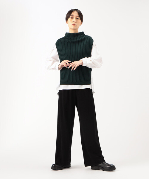 Gabardine K.T(ギャバジンケーティー)の「ソフトウール ワイドリブベスト(ニット/セーター・レディース・グレー・9号)」の8枚目の写真