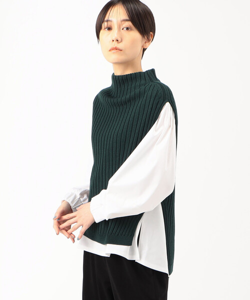 Gabardine K.T(ギャバジンケーティー)の「ソフトウール ワイドリブベスト(ニット/セーター・レディース・グレー・9号)」の9枚目の写真