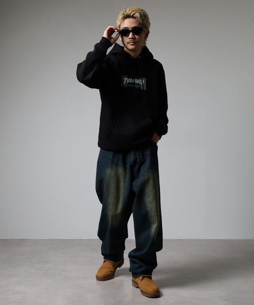 THRASHER(スラッシャー)の「THRASHER 4C BOX LOGO SWEAT L/S HOODIE 長袖スウェットプルオーバーパーカー(パーカー・メンズ・グレー/グレー系/ブラック/ブラック系・L/XL/M)」の12枚目の写真
