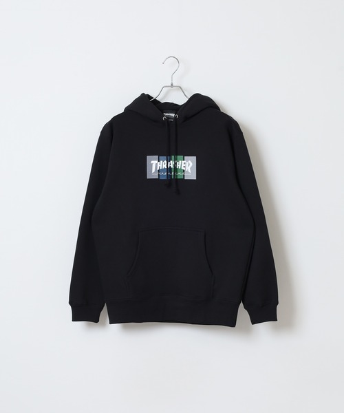 THRASHER(スラッシャー)の「THRASHER 4C BOX LOGO SWEAT L/S HOODIE 長袖スウェットプルオーバーパーカー(パーカー・メンズ・グレー/グレー系/ブラック/ブラック系・L/XL/M)」の16枚目の写真