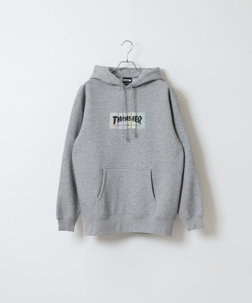 THRASHER(スラッシャー)の「THRASHER 4C BOX LOGO SWEAT L/S HOODIE 長袖スウェットプルオーバーパーカー(パーカー・メンズ・グレー/グレー系/ブラック/ブラック系・L/XL/M)」の19枚目の写真