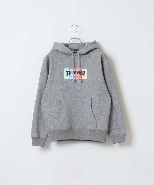 THRASHER(スラッシャー)の「THRASHER 4C BOX LOGO SWEAT L/S HOODIE 長袖スウェットプルオーバーパーカー(パーカー・メンズ・グレー/グレー系/ブラック/ブラック系・L/XL/M)」の18枚目の写真