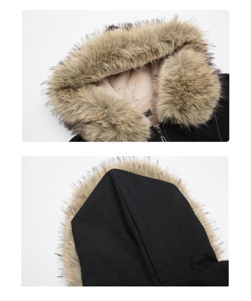 mushwear（マッシュウェア）の「ボリュームファーフード付きショートブルゾン（ブルゾン・メンズ・ブラック/ブラウン・LARGE/MEDIUM/X-LARGE）」の7枚目の写真