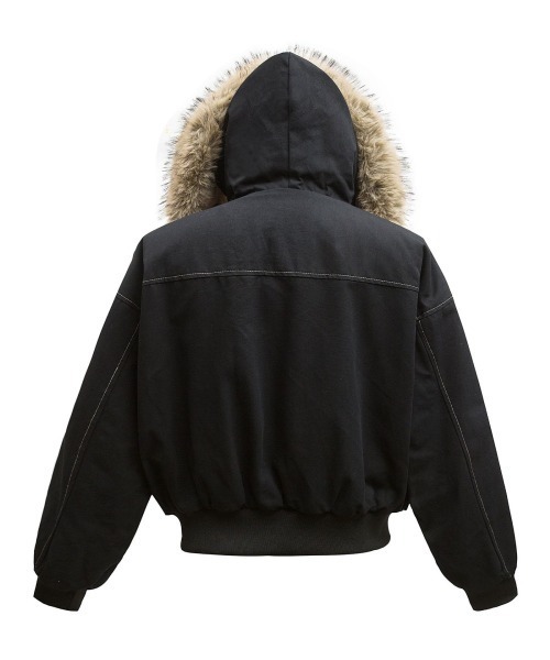 mushwear（マッシュウェア）の「ボリュームファーフード付きショートブルゾン（ブルゾン・メンズ・ブラック/ブラウン・LARGE/MEDIUM/X-LARGE）」の11枚目の写真